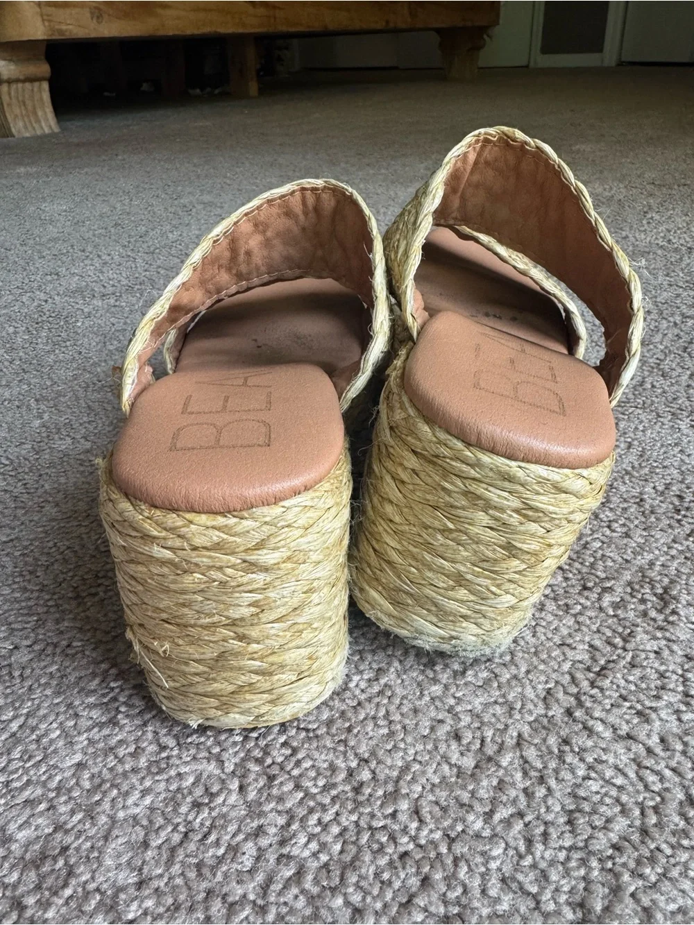 Beach by Matisse Raffia Platform Sandals Sz 8